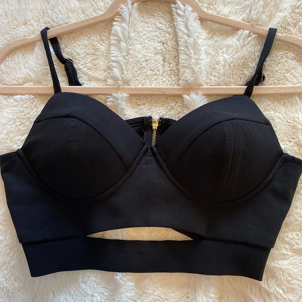 Windsor Black Corset Cut Out Top